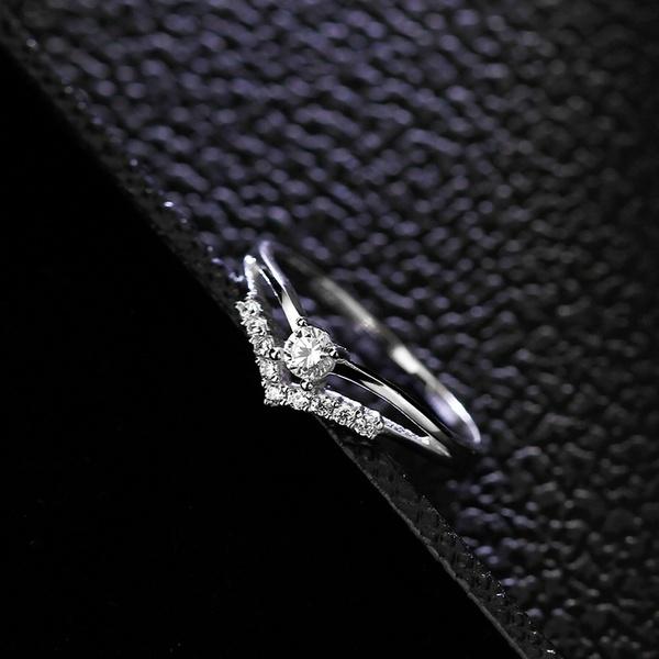 Women Glaring 925 Sterling Silver Multi-drill Diamonds Ring Wedding Engagement Courtship Rings 404