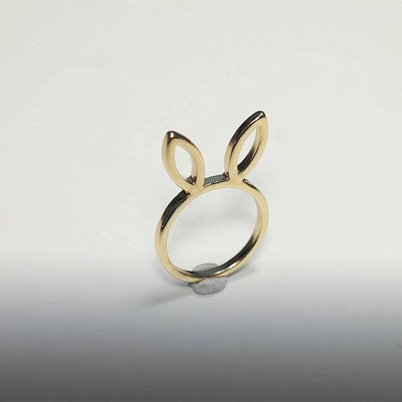 N pcs Cute Bunny Ear Charm Ring Simple Cat small rabbit Animal Ring Lady Pet Ring for Little Princess Wedding Lucky Happy Jewelry