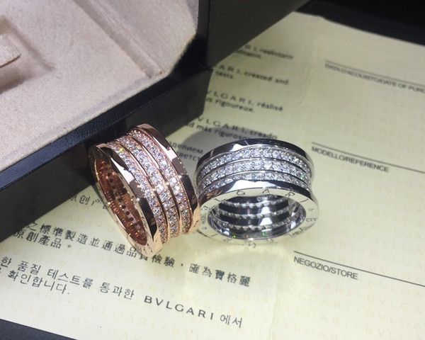 2019 Latest model women's ring fashion charming Elegant beautiful Simple smooth Three-ring full drill