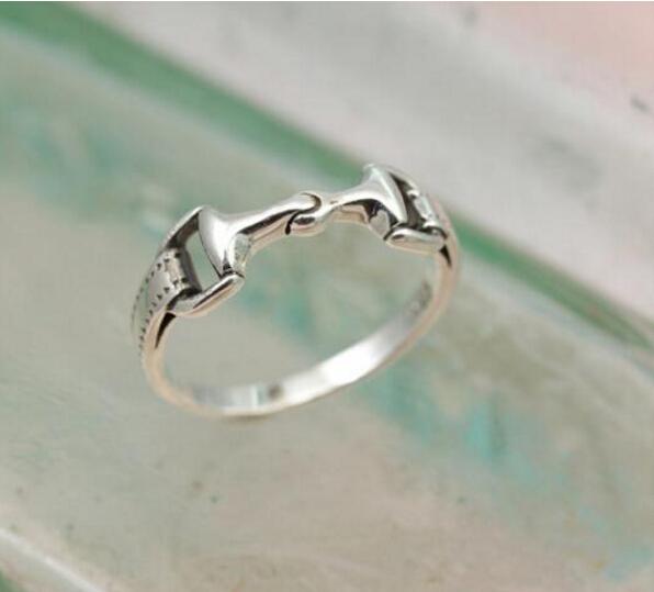 Authentic 100% 925 Sterling Silver women men horse bit snaffle bit ring new arrival fashion pandora ring