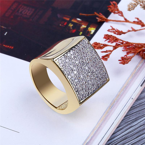 Fashion Design Gold Rings Luxury Full Diamond Rings Fashion Wedding Anniversary Rings Fine Jewelry Lover Gift