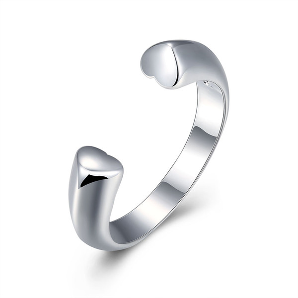 Free shipping Wholesale 925 Sterling Silver Plated Fashion Open heart ring - Opening Jewelry LKNSPCR030