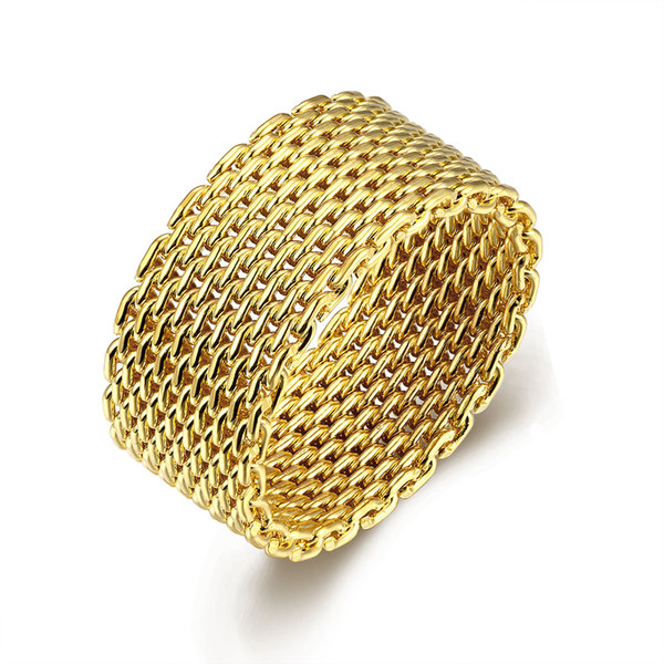 Free shipping Wholesale 925 Sterling Silver Plated Fashion Golden net ring -8 code Jewelry LKNSPCR064-8