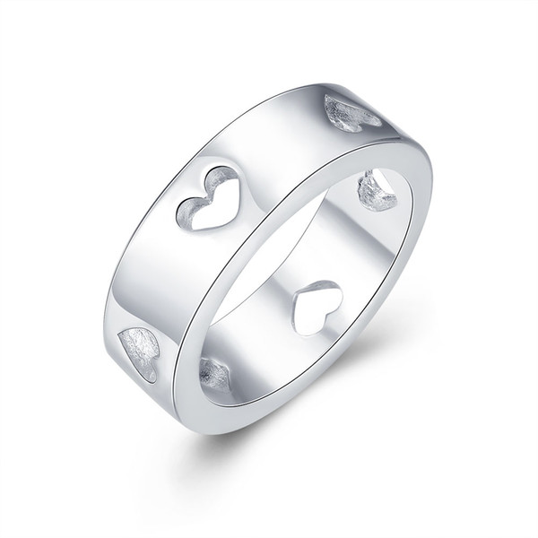 Free shipping Wholesale 925 Sterling Silver Plated Fashion Empty heart ring Jewelry LKNSPCR110