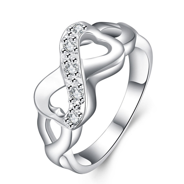 Free shipping Wholesale 925 Sterling Silver Plated Fashion figure-of-eight rings Jewelry LKNSPCR049