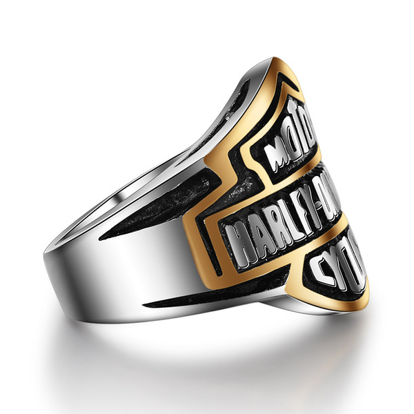 Punk High Quanlity Letter Titanium Rings Jewerly Popular Personality Motorcycle Rock Rings Men Women Harley Rings Wholesale Drop Shipping