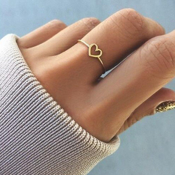 Modyle 2018 New Fashion Rose Gold Color Heart Shaped Wedding Ring for Woman Dropshipping