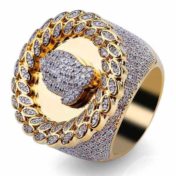 Luxury 18K Gold Plated Cubic Zirconia Rings Fashion Design Rings Fashion Wedding Anniversary Rings Lover Gift