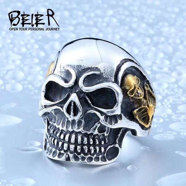 COOL biker PUNK vitage skull rings for men.s jewelry silver style stainless steel men.s jewelry for wholesale price