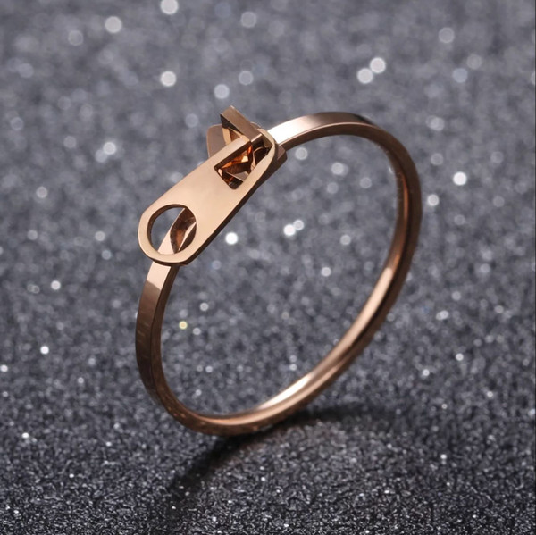 ROSE-GOLD stainless steel button ring for women.s jewelry