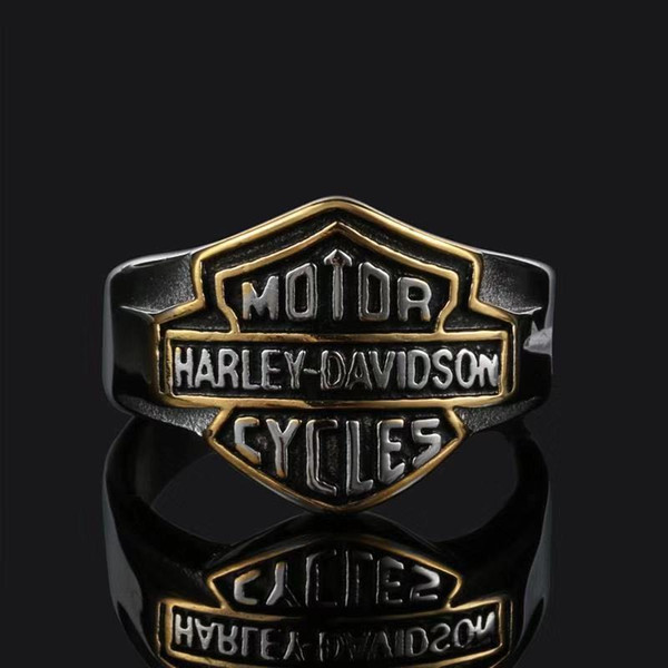 MOTORCYLE biker harlery stainless steel ring vintage punk unique men.s ring hip hop jewelry for free shipping