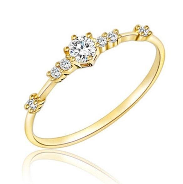 7 Diamond Crystal Ring Silver Rose Gold Crystal Wedding Ring Fashion Designer Rings Jewelry for Women Will and Sandy Drop Ship 080399