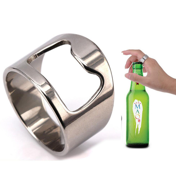 Stainless Steel Rings Jewelry European and American Style New Fashion High Quality Creative Bottle Opener Sharp Punk Cluster Rings LR057