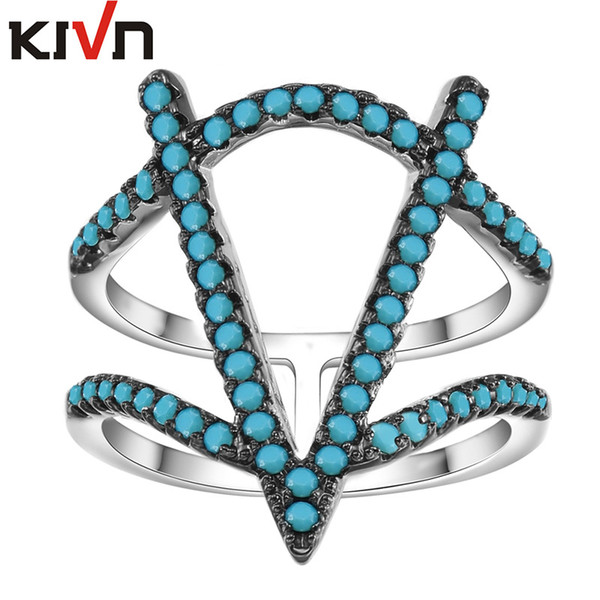 KIVN Fashion Jewelry Tiny Delicate Pave CZ Cubic Zirconia Wedding Engagement Rings for Women Birthday Gifts