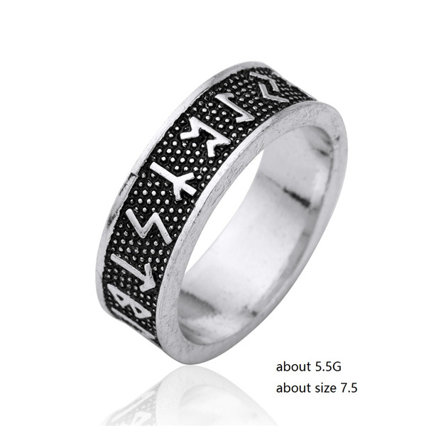 Lemegeton Wholesale Norse Viking Style 24 Runes Full Finger Ring Nordic Vintage Jewelry for Men Women Fashion Jewelry