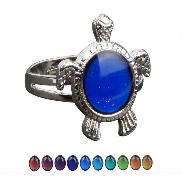 Cute Tortoise Color Change Mood Ring Charm Emotion Feeling Changeable Ring Temperature Control Color Rings