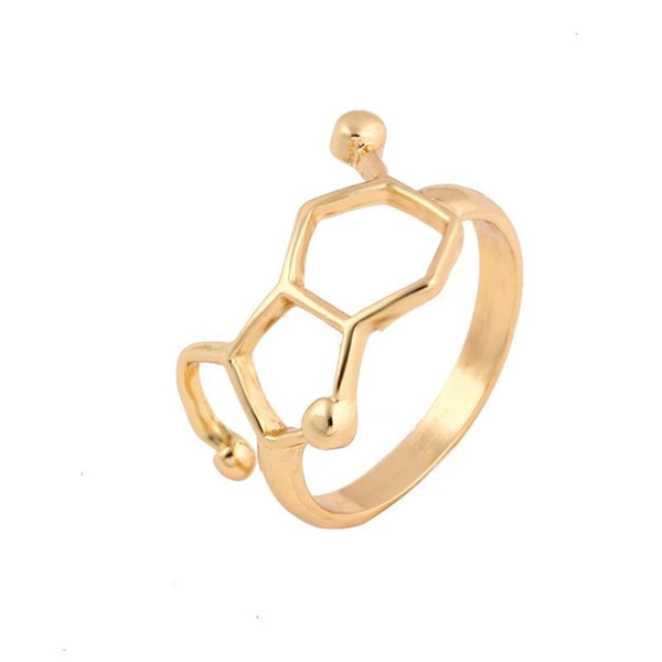 Chemical molecular ring Summer Style Simple Geometry Hexagon Rings For Women fashion jewelry Love of science 
8000
lover girl gift jl-222