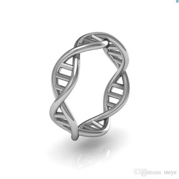 Hollow Out DNA Pattern Ring for Women Double Spiral brass Wedding Rings Rose Gold Color Bague Bijoux Anel jl-123