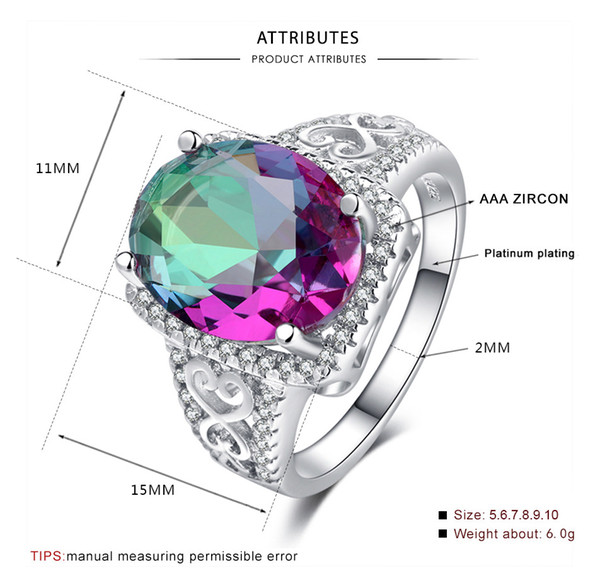 dedicated new source ring classic creative high-end colorful zircon with diamond ring 0171