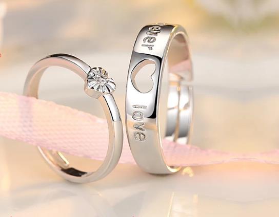 925 silver couples ring all yards buddhist monastic discipline Propose heart-shaped diamond ring beautiful and special for ypur gf or wirf