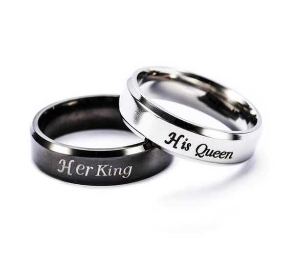 Letter King Queen Ring Stainless Steel Couple Rings Men Women Wedding rings