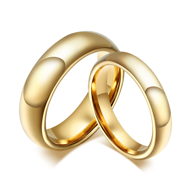 Tungsten Carbide Wedding Rings For Couple Gold Color For Women Men Vintage Lover's Jewelry CTR-011