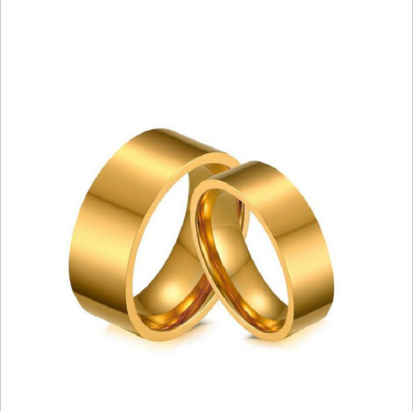 Fashion Gold Color Wedding & Engagement Rings For Men And Women Jewelry Wedding Bands Classic Style Couple Rings CR-005