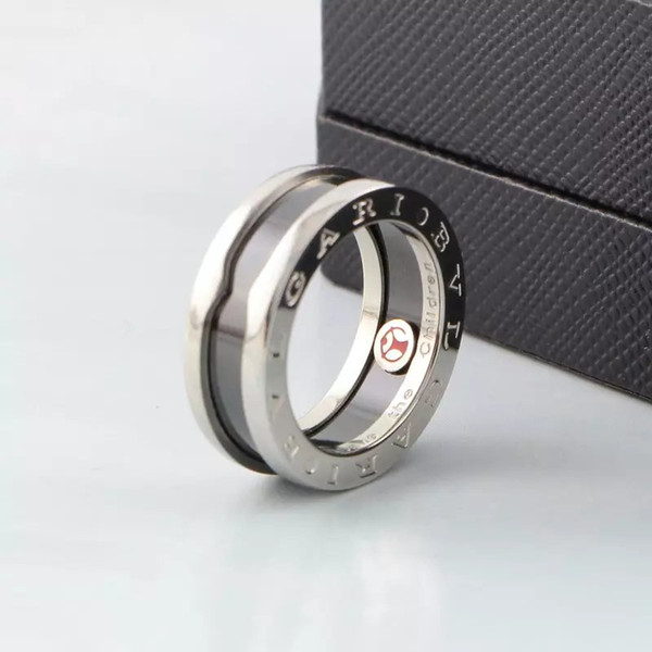 ZHF Jewelry Couple for Women and Men Classic Fashion Sell Charity Little Red Ring Titanium Steel Bulgaria Love Ring Ceramic