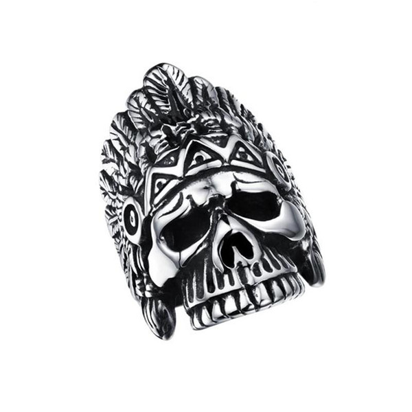 Cool Skeleton Design Rings For Man Personality Stainless Steel Vintage Men Jewelry Punk Man Party Ring Finger Bands Punk Style Man Ring 485