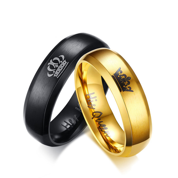 Wholesale Stainless Steel Couple Wedding Bands Rings Unique Gift for Lover 