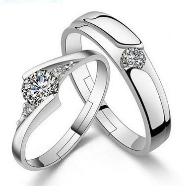 925 Sterling Silver Opening Rings 1.25 CT HALO DIAMOND ENGAGEMENT RING & WEDDING BAND SET G-H EGL USA 14K