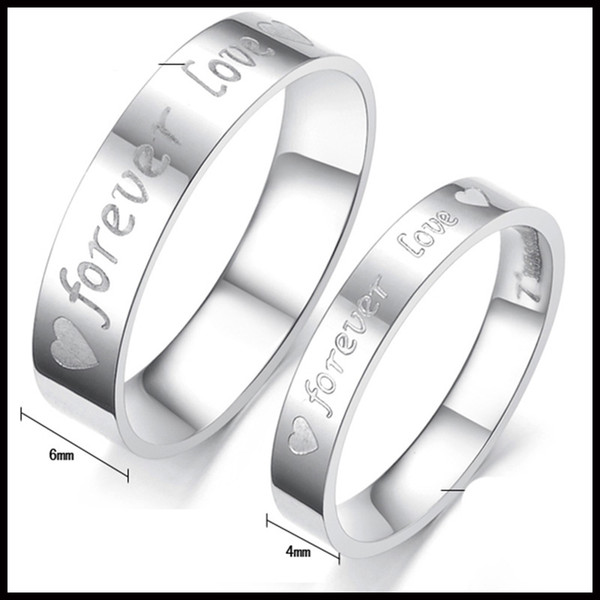 FOREVER LOVE couple rings titanium stainless steel ring for men women lover's fashion jewelry high quality 2015 free epacket 080001