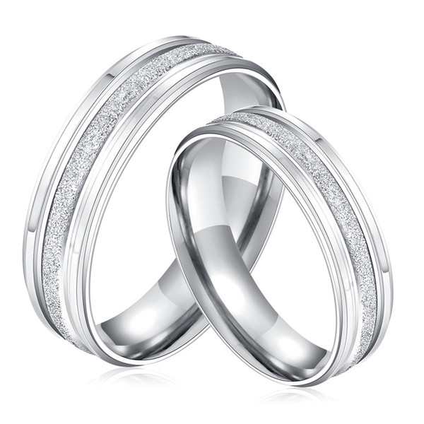 Silver-Color Stainless Steel Couple Rings For Men Women Trendy Jewelry High Quality Finger Ring Classic Simple OR094