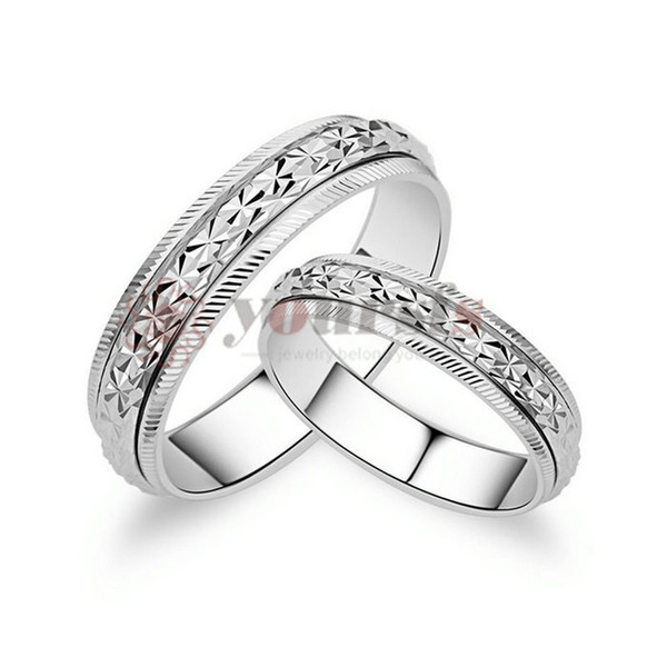 2Pieces/set Engagement Rings 925 Silver Turn Ring his and hers promise ring sets