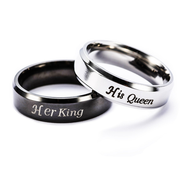 Couple Rings Cheap Rings Simple Engagement Rings Jewelry Letter King Queen Ring Stainless Steel Hot Sale