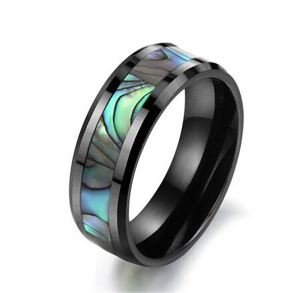 ZHF JEWELRY Buy Cheap Price USA Brazil Russia Hot Sales 8mm Mother Pearl Abalone Shell Tungsten Carbide Ring Mens