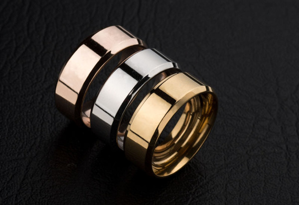 Titanium Steel Rose Gold Anti-allergy Smooth Simple Wedding Couples Rings Bijouterie for Man or Woman Gift