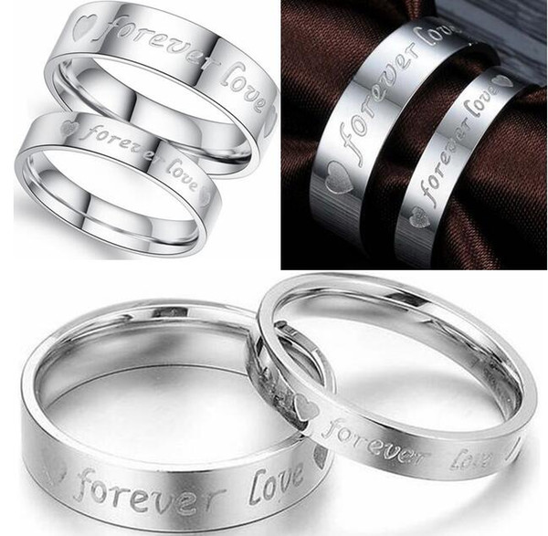 36PCS( 18Pairs) Forever Love couples lovers ring stainless steel Anniversary Wedding Engagement Band Ring Birthday Xmas Gift