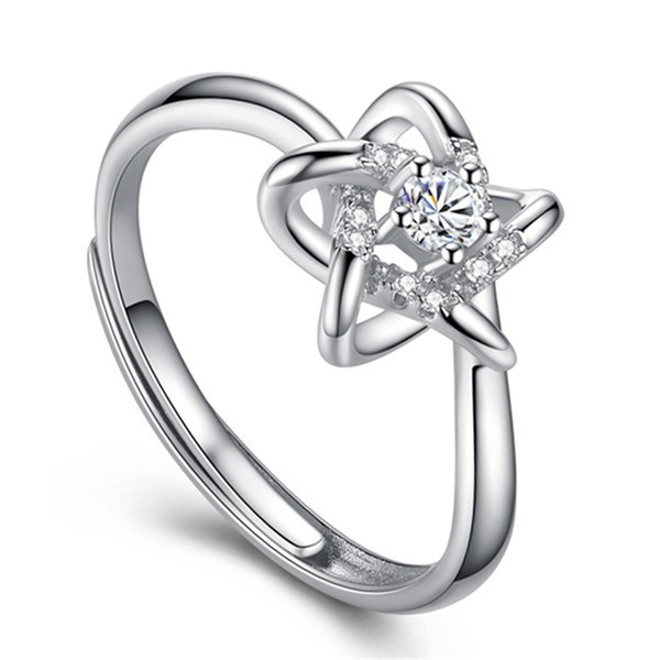 Korean Version of The Five-pointed Star Ring Female Jewelry Stars Open Ring Live Mouth Adjustable Holiday Hipster Students