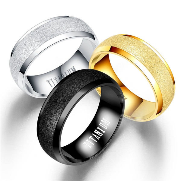 8 mm Classic Simple matte couple Rings 316 L Titanium steel ring new frosted ring stainless steel ring Wedding Band Jewelry gift