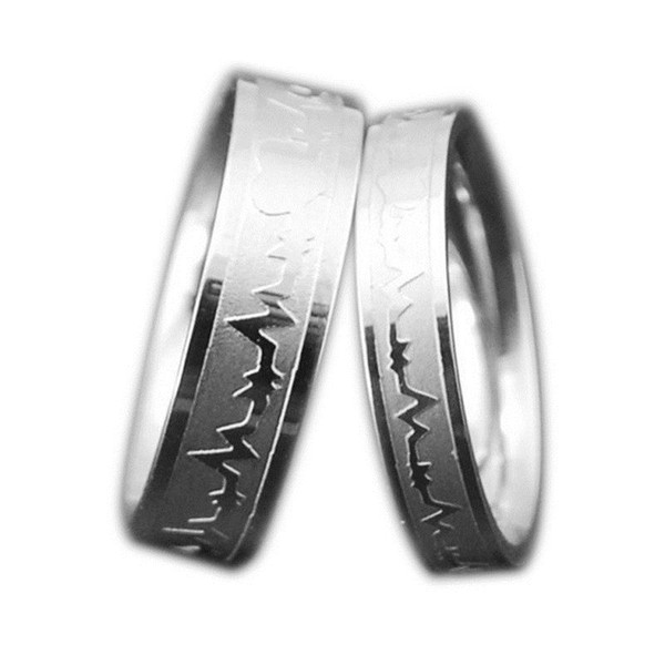 New Fashion Titanium Steel Couple Finger Rings New Engagement Wedding Lover Promise Rings Women Men Jewelry