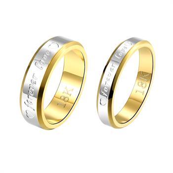 Silver couple ring Hot Valentine's Day gift jewelry sets 10pairs/lot 18K gold plated wedding ring of forever love