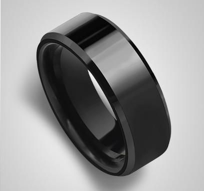 High quality ring classic titanium steel stainless steel black smooth ring men and women jewelry wholesale