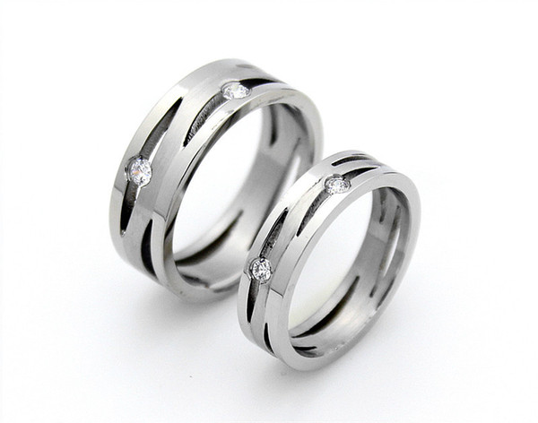 best valentine's day gift stainless steel couple rings for lovers mix band size wholesale