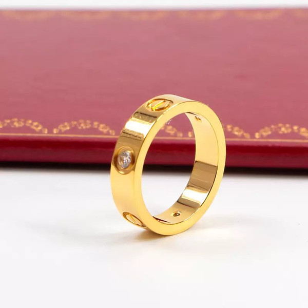 Couple Jewelry 6 style 18k rose gold plated love ring 316L titanium Lovers Engagement Wedding ring with original box