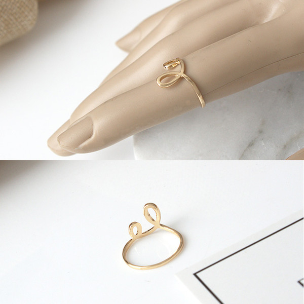 Simple Circle wave knotting love tail ring couple ring new fashion Little finger ring wholesale free shipping