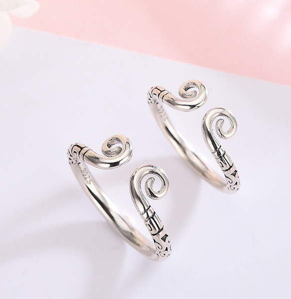 2019 European and American fashion sterling silver men and women couples ring new opening commemorative day ring