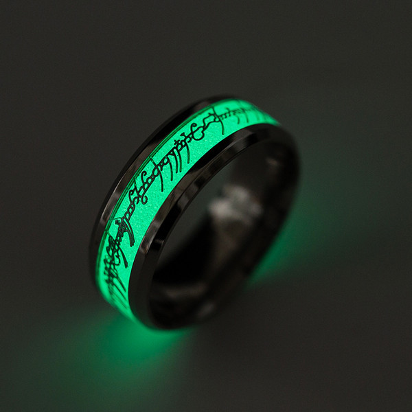 2017 selling new high-quality Lord of the Rings, glowing, fluorescent ring, birthday party letter text ring wholesale free shipping