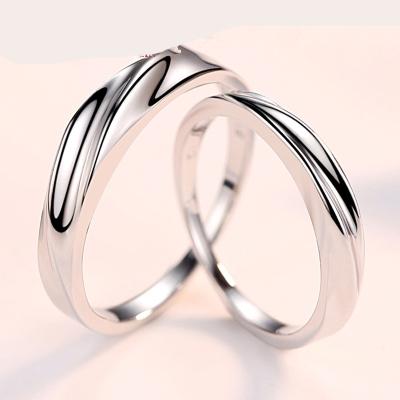 925 sterling silver ring south Korean version of fashion interwoven love couple ring ring silver ornaments