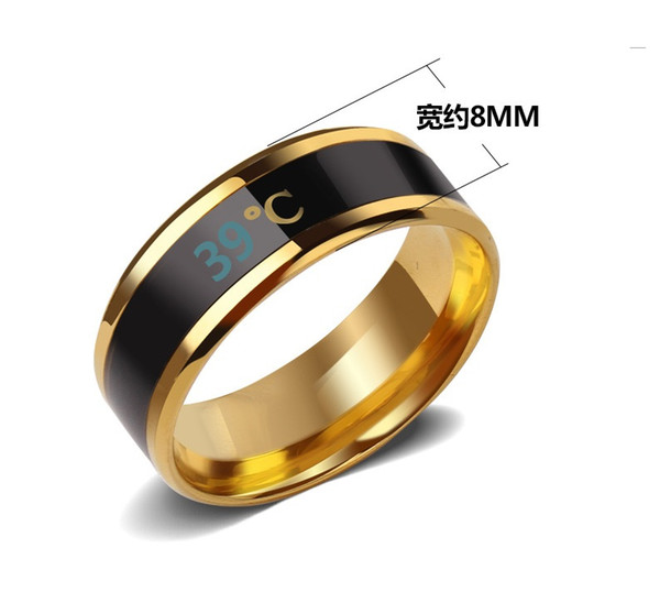 Smart warm couple ring, mood temperature display